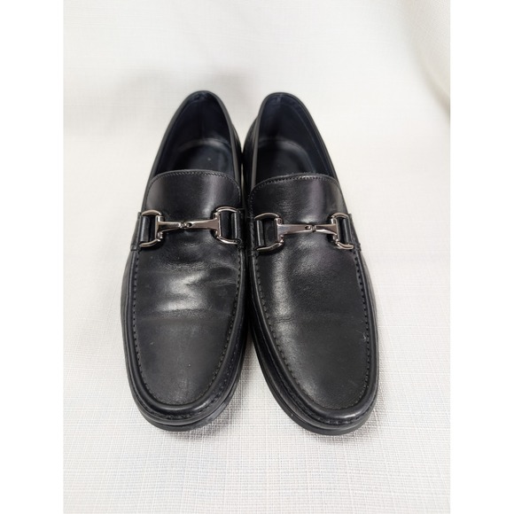 Monte Rosso Black Leather Horsebit Loafer Shoes‎ 9.5M Made in Italy Minimalist main image 5